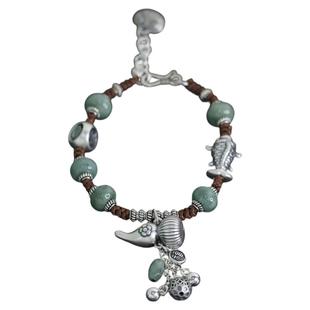 足银锦鲤葫芦长命锁翡翠A货手链女复古小众设计国风新中式手环