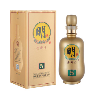 安徽老明光5绵柔浓香型白酒42度450ml*1瓶纯粮食酒水宴请盒装正品