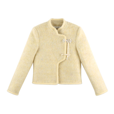 韩语琳空间新中式短款毛呢外套