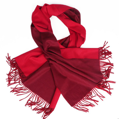 冬季加厚拼色保暖两用围巾披肩