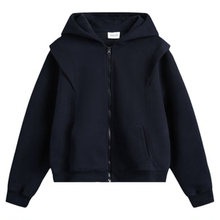 Point lamp 美式高街短款卫衣开衫男女潮牌宽松休闲连帽外套夹克