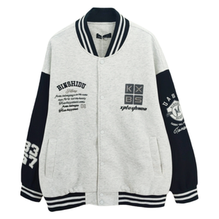 2026春款艾迪亚多男大童针织棒球服潮流青少年装男孩印花夹克外套