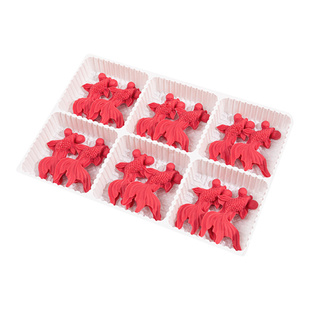 巧克力装饰红色金鱼成品福字留爹鱼留娘糕祝寿蛋糕装饰巧克力配件