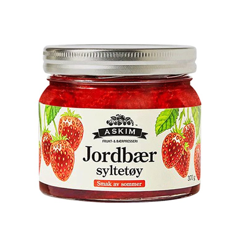 挪威Askim草莓果酱原装进口无人工色素添加0脂早餐面包涂抹吐司酱