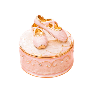 A芭蕾舞鞋珐琅首饰盒2025新款结婚求婚戒指盒闺蜜生日礼物小摆件