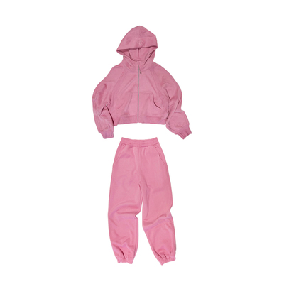 儿童加绒运动套装女童宽松卫衣