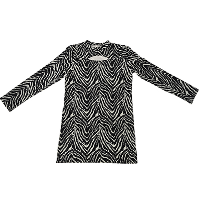 冬季新款设计感斑马纹连衣裙长袖打底保暖加绒薄绒豹纹性感包臀裙