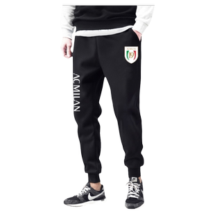 AC米兰队夺冠19冠纪念伊布足球迷小脚卫裤子男女束脚休闲运动长裤