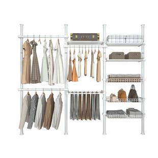 加粗加厚顶天立地置衣架衣帽间架子组装置物柜简易落地卧室挂衣杆