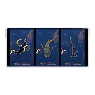 daparo yeung达普罗鲸鲨蝠鲼魔鬼鱼鲨鱼胸针生日礼物精致大衣领针