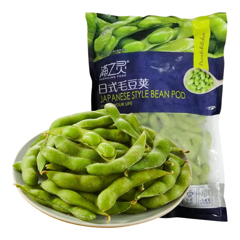 浦之灵1kg日式冷冻毛豆荚预制菜