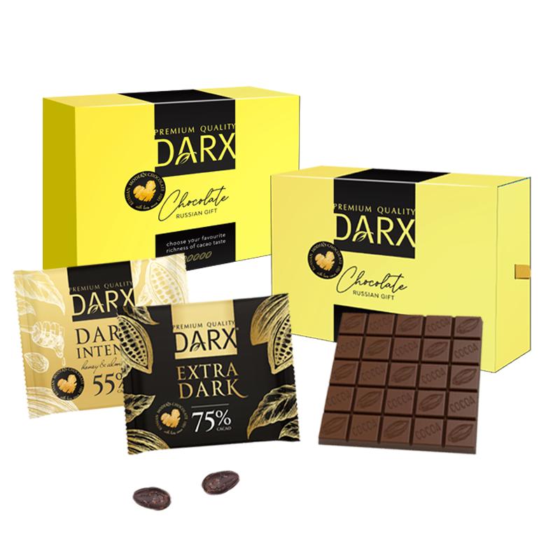 DARX俄羅斯原裝進口高端黑巧克力55%純可可脂70g排塊巧克力