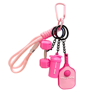 多巴胺运动杠铃匹克球拍周边钥匙扣防丢手绳钥匙挂绳男生书包挂件