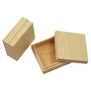 木质首饰盒 原木胚木胎盒子 DIY彩绘漆器漆艺漆画大漆材料方盒木