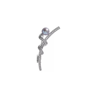 日本M家同款极简独特精致多麻珍珠胸针男 小众高级设计感西装配饰