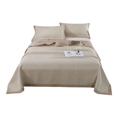 绿洲汉麻床品纯麻高克重凉席吸湿透气柔软亲肤人字呢空调席三件套