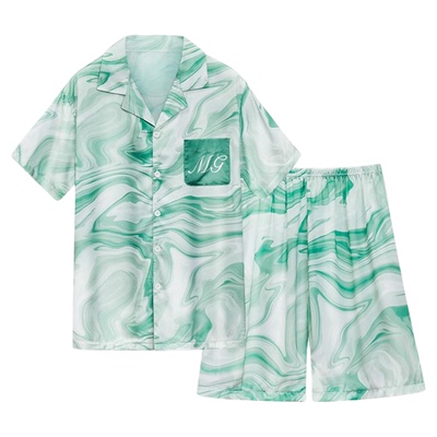 2025新款夏季男士睡衣男款冰丝短袖短裤薄款可外穿夏天家居服套装