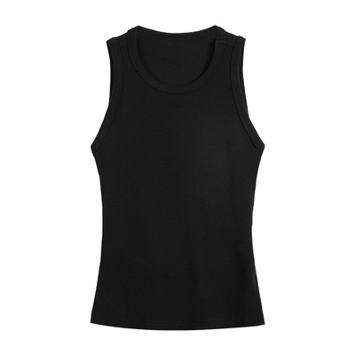 MULVAN 后背镂空背心 设计感辣妹拼接蕾丝无袖上衣女韩系针织t恤