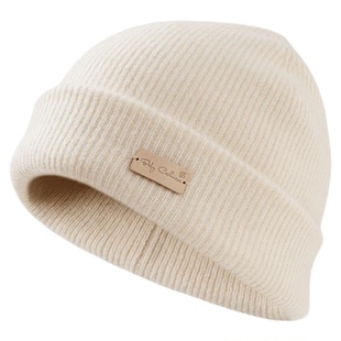 玖慕小山羊绒帽子女秋冬双层加厚保暖护耳红色针织毛线月子帽妈妈