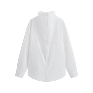 COLN秋天得向高领长袖白衬衫底低头无需任何配角就能雅的气定神闲