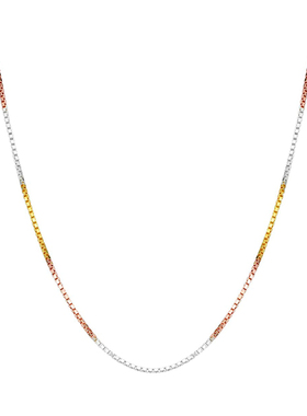 925纯银彩色项链女18k彩银银链子