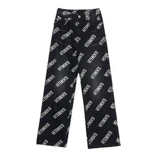 VETEMENTS【明星同款】春季女式满印宽松直筒牛仔裤63166001
