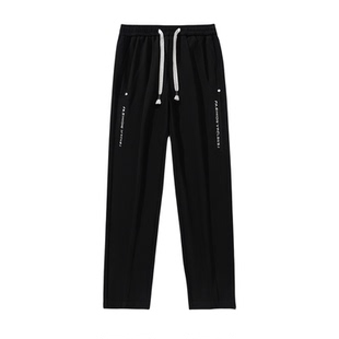 美式长裤子男生春秋季新款学生直筒宽松阔腿青少年休闲卫裤运动潮