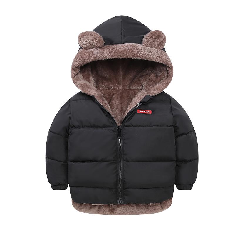儿童羽绒棉服加绒加厚红色2024冬季新款男童外套宝宝中小童女童装