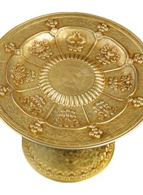 松吉仓慧宝托盘黄铜佛堂桌面摆件