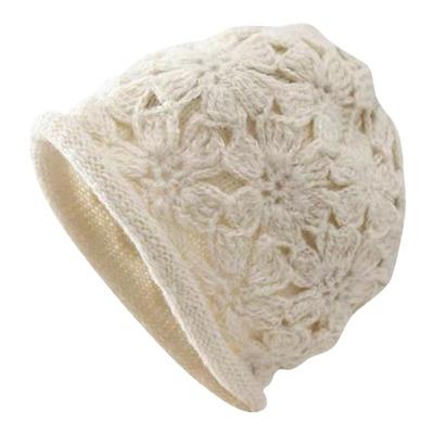 手工钩花帽子女秋冬保暖包头帽