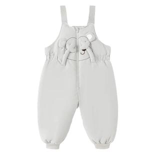 婴儿羽绒裤背带裤冬装加厚新款男童长裤女宝宝裤休闲裤外穿保暖裤