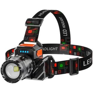 头灯2025新款强光超亮充电感应超长续航大泛光大容量锂电池头戴式