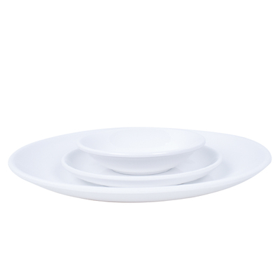 茗标圆形密胺雪白无异味茶盘