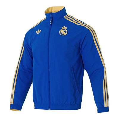 阿迪达斯2026春季皇马双面穿足球运动训练出场夹克外套男子JZ2236