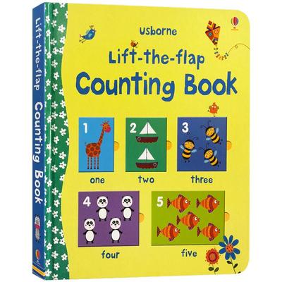 Usborne 原版英文 Lift-The-Flap Counting Book 0-3岁 儿童英语早教书机关书 翻翻书 纸板书 幼儿入门启蒙读物 睡前亲子阅读书籍