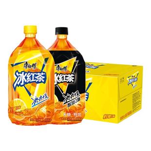 康师傅冰红茶无糖1L*12瓶整箱批特价大瓶装0糖0脂柠檬味1升茶饮料