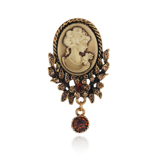 美人头像胸针镶钻气质胸花大气经典毛衣西服大衣扣针古典配饰别针