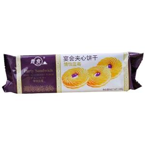 青食宴会夹心饼干蓝莓 草莓 牛奶炖蛋 巧克力味 下午茶休闲零食品