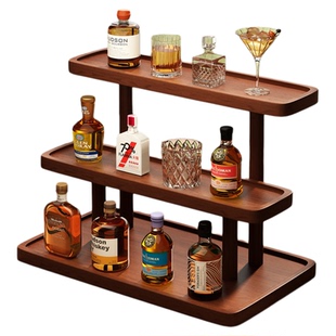 桌面酒架置物架家用小型mini小洋酒展示架多层阶梯酒杯陈列收纳架