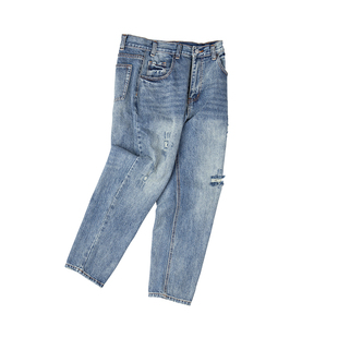 IDLT 宽松锥型 13OZ 重磅 破洞牛仔裤廓形复古黄泥洗重水洗日系男