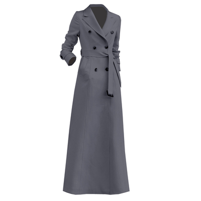 长款灰色风衣女英伦风显瘦外套秋