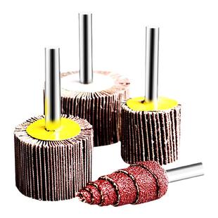 带柄叶轮磨头百叶轮纱布打磨头除锈砂纸圈砂轮叶片砂纸抛光千页轮