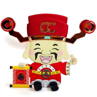 车载手机支架用品财神爷卡扣式车内出风口重力支撑网红导航支撑夹