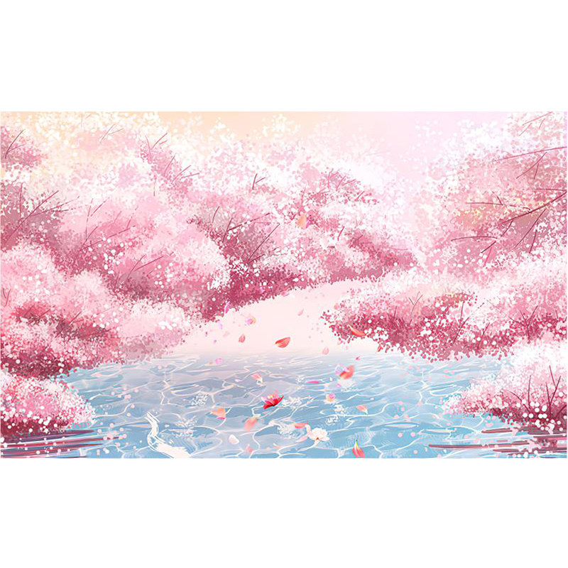 日式樱花剧本杀寿司店墙纸仿真木定制壁画