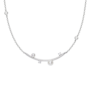 赫生HUSSAIN星点流萤微笑珍珠项链女款轻奢小众秋冬毛衣配饰锁骨