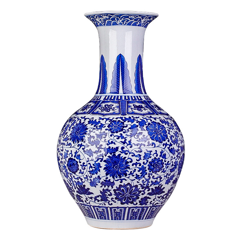 仿古中式陶瓷花瓶大号青花瓷摆件