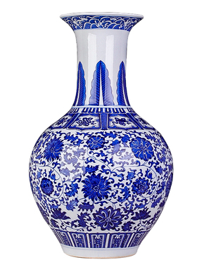 仿古中式陶瓷花瓶大号青花瓷摆件