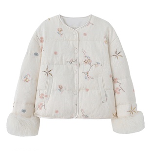 新中式短款羽绒服女2025冬季新款今年流行爆款白鸭绒加厚保暖外套