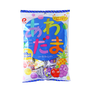 日本Pine水果汽水糖硬糖葡萄菠萝苹果三色混装汽水糖气泡糖果喜糖