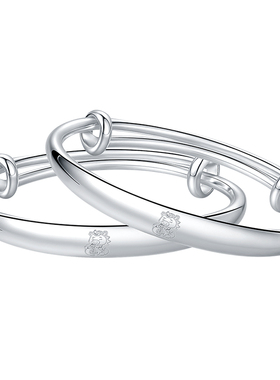 爆款马宝宝手镯足银实心带证书